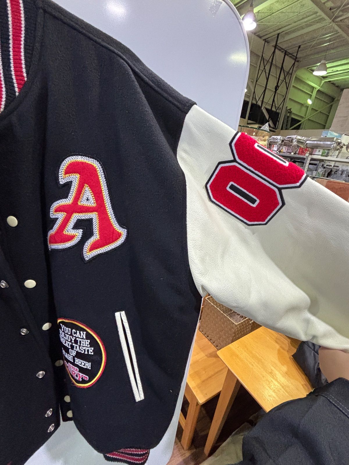 質Banana】00s アサヒ スーパードライ/SUPER DRY 牛革スタジャン