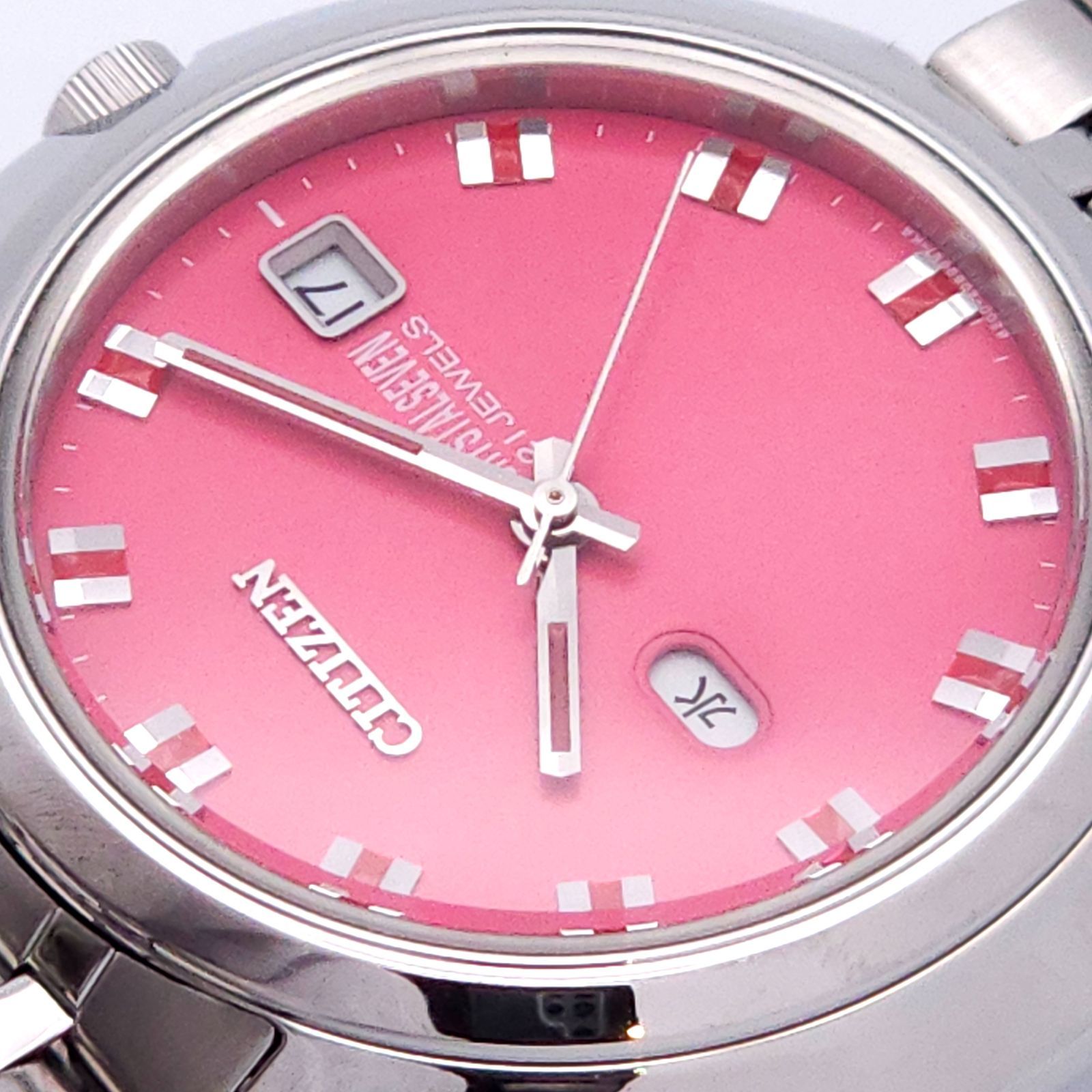  CITIZEN シチズン クリスタルセブン 8200 S042984 自動巻 動作品 ピンク フルジップ 自動巻き時計 腕時計(アナログ)