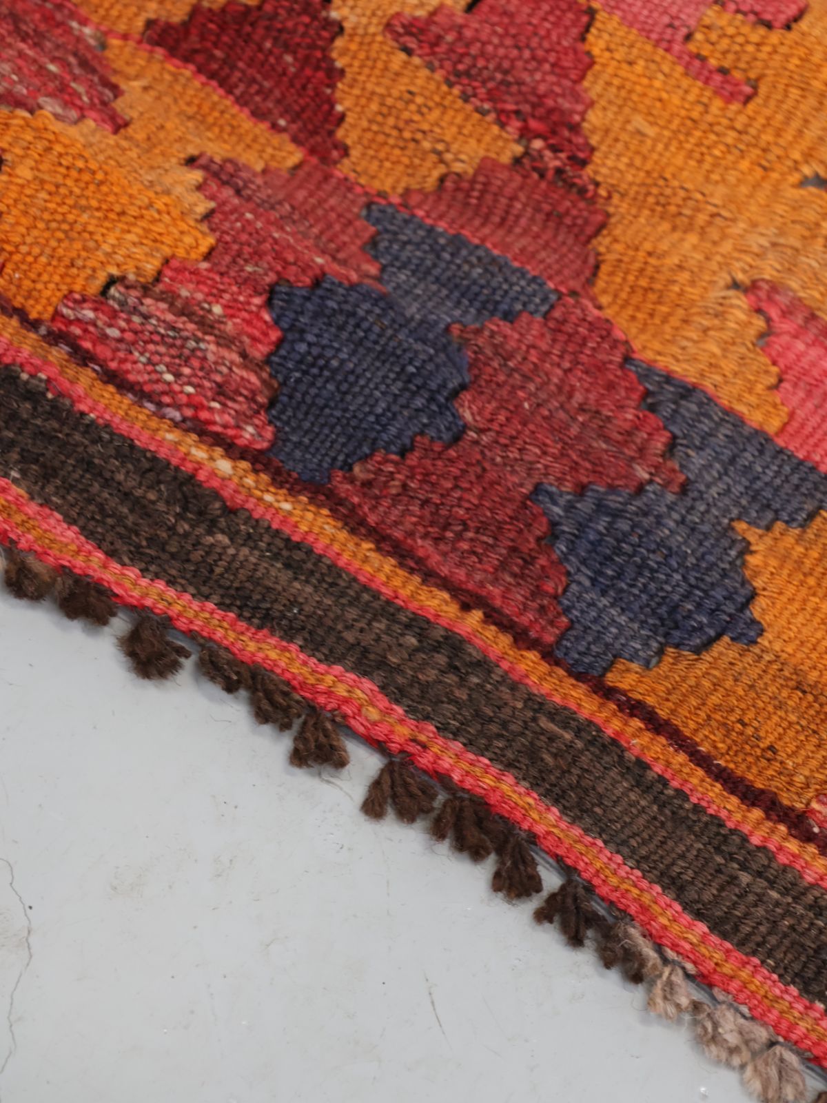 ヴィンテージ アフガニスタン ハンドメイド ラグ キリム [1600 x 930