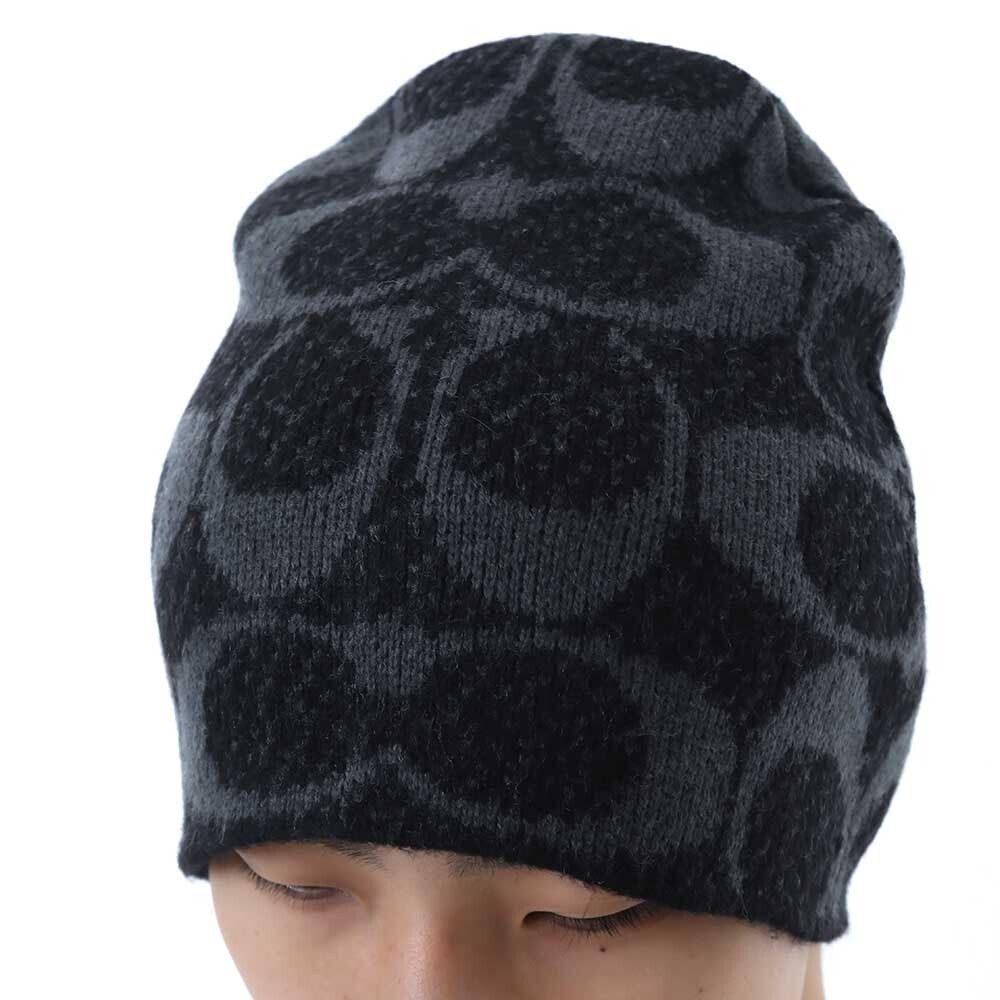 新品 COACH コーチ 人気 CCT78 BLACK ニット帽 ビーニー ユニセックス