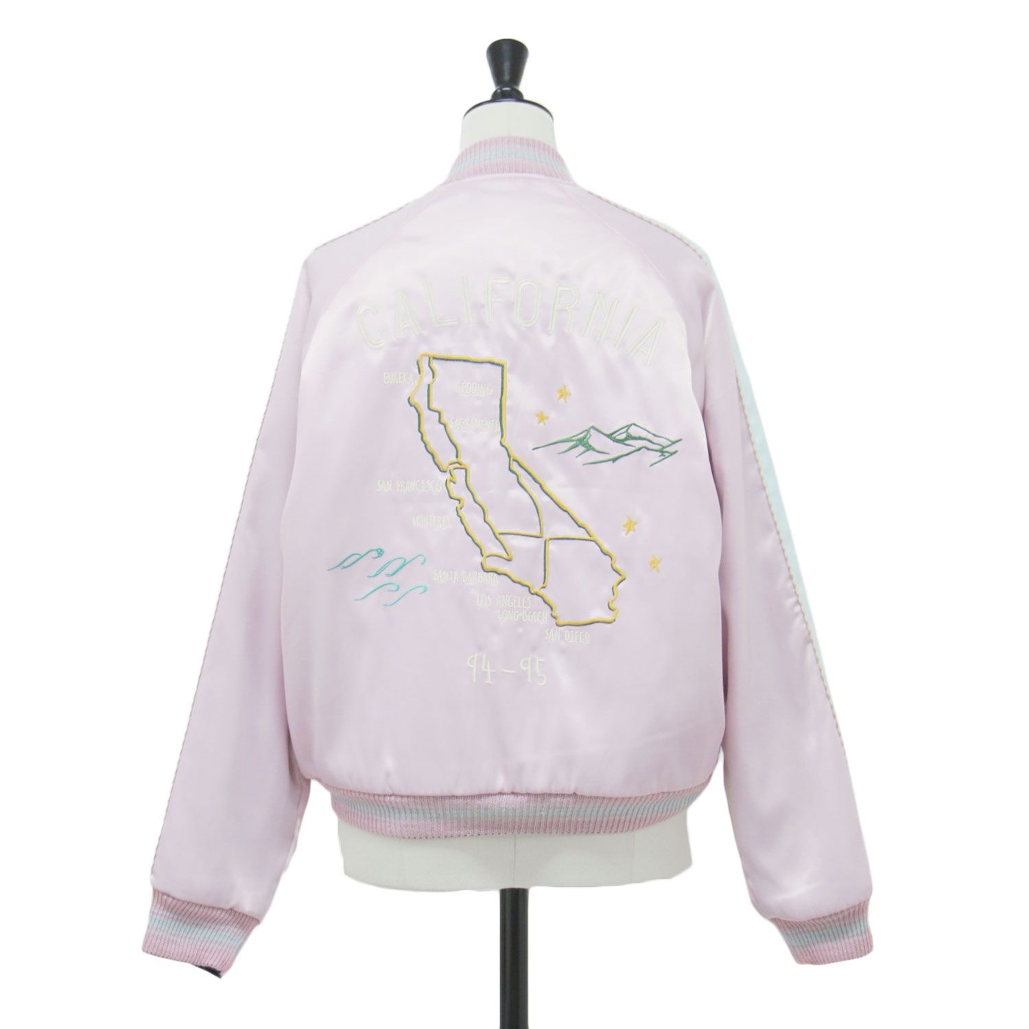 X-girl エックスガール スカジャン ネイビー ピンク サイズ:2(M