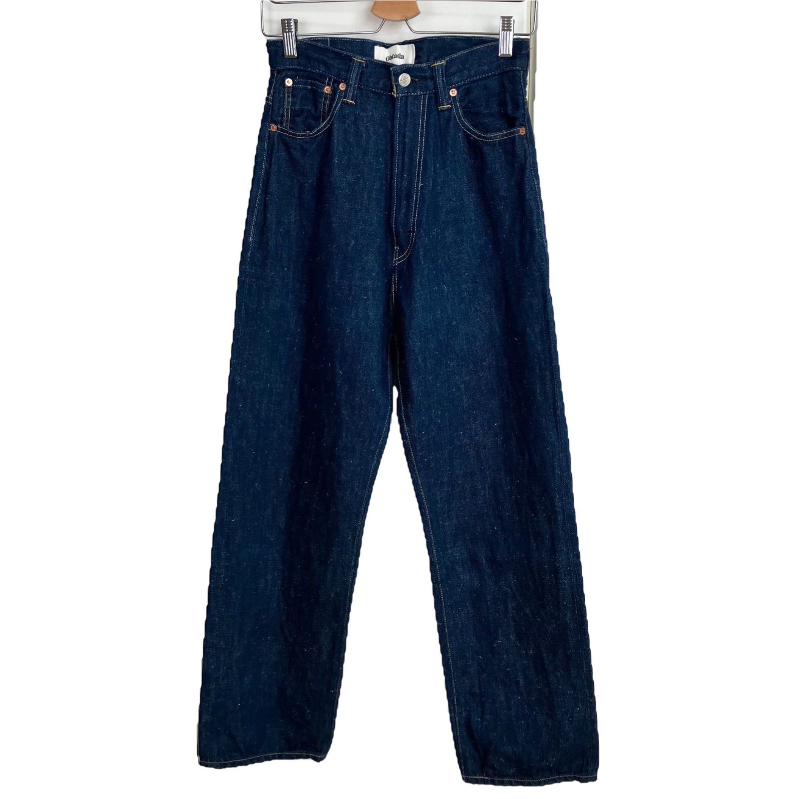Oblada 1938 シンチバック ハイウエスト ストレート デニムパンツ 25  