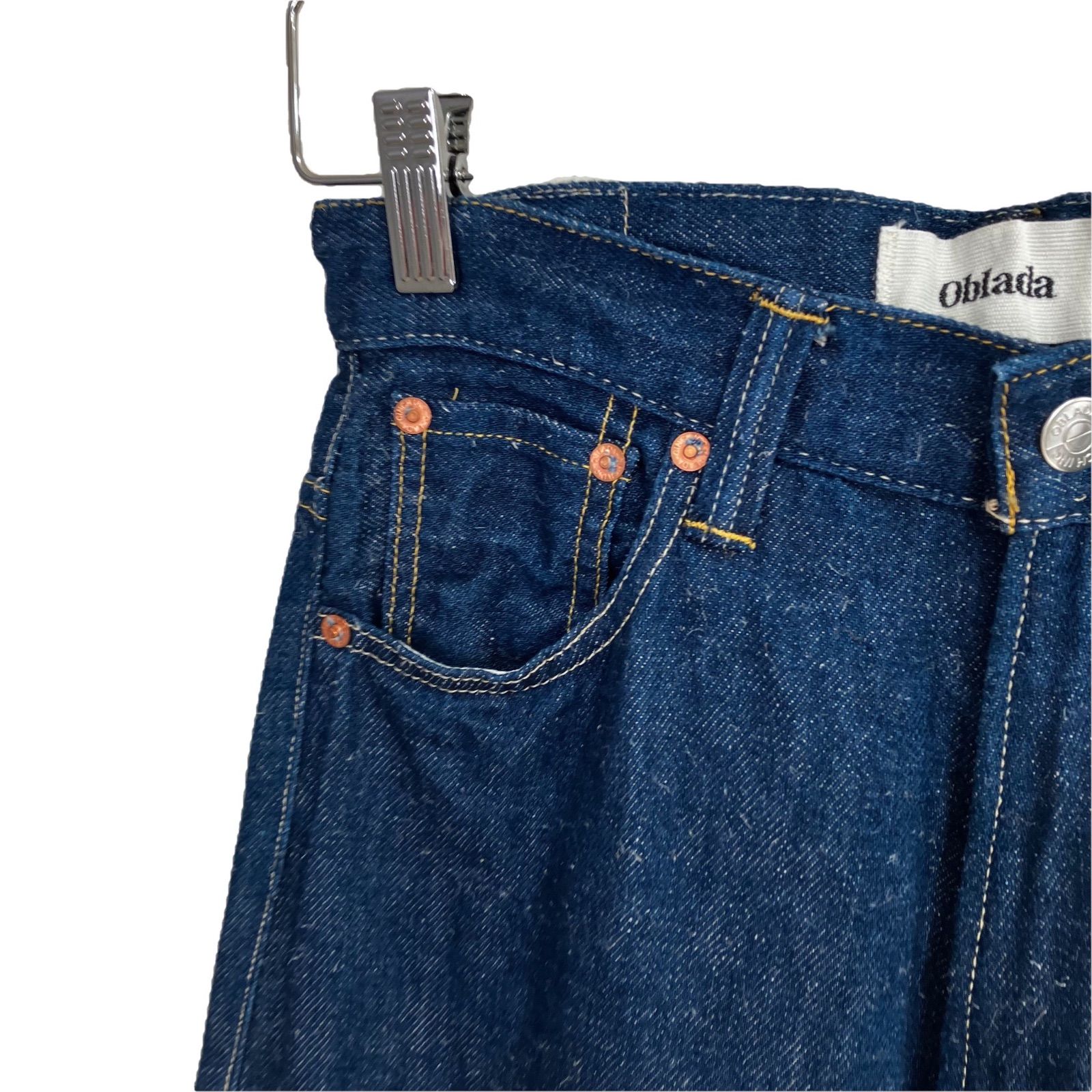 Oblada 1938 シンチバック ハイウエスト ストレート デニムパンツ 25  