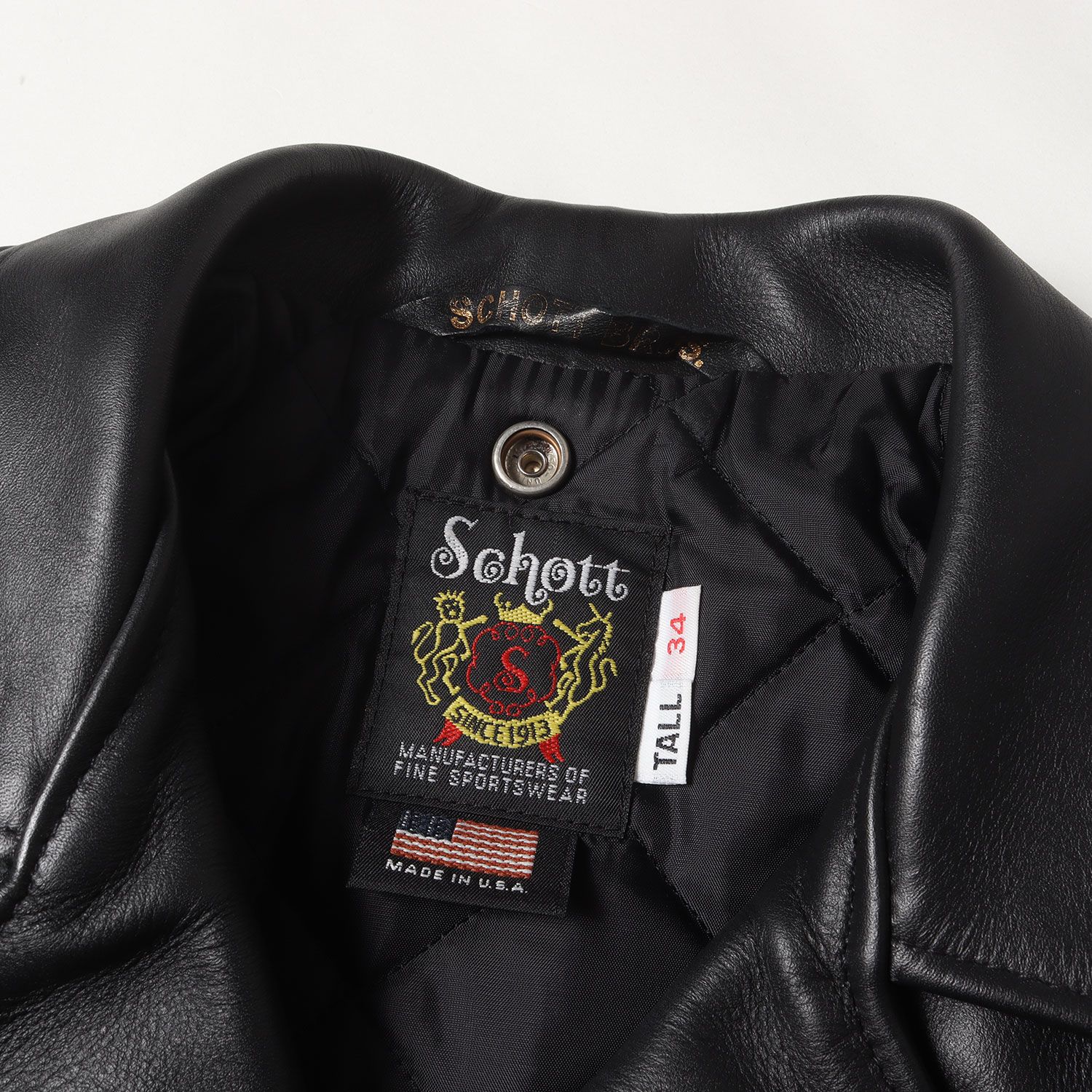 美品】Schott ショット ジャケット ブラック 黒 サイズ:34 TALL | USA 