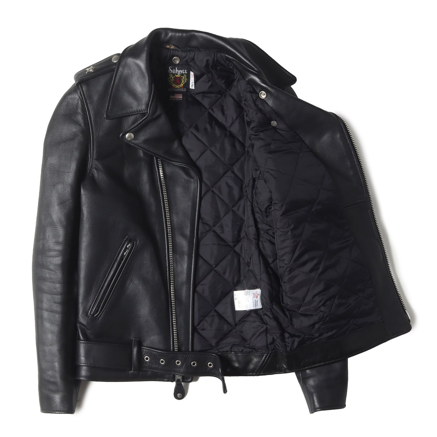 美品】Schott ショット ジャケット ブラック 黒 サイズ:34 TALL | USA