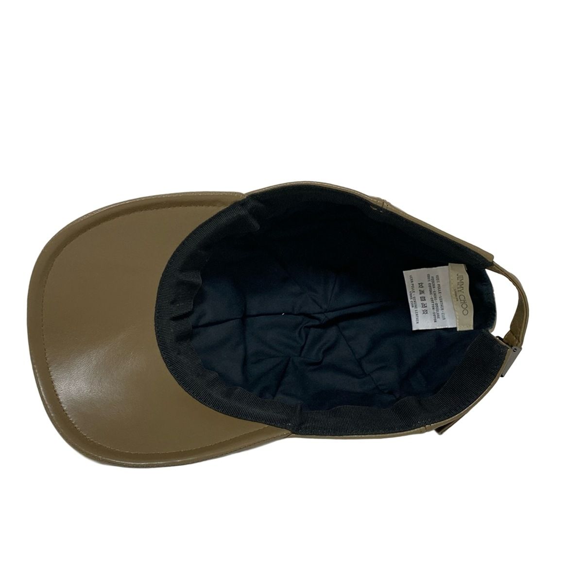 【新品】JIMMY CHOO キャップ ML ベージュ JIMMY CHOO(ジミーチュウ) キャップ - グレーベージュ ラインストーン