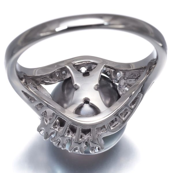 ミキモト MIKIMOTO リング ブラックパール 黒蝶 南洋真珠 pt900