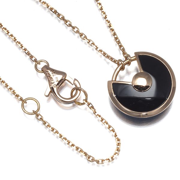 カルティエ ネックレス オニキス ダイヤ アミュレット XS K18PG