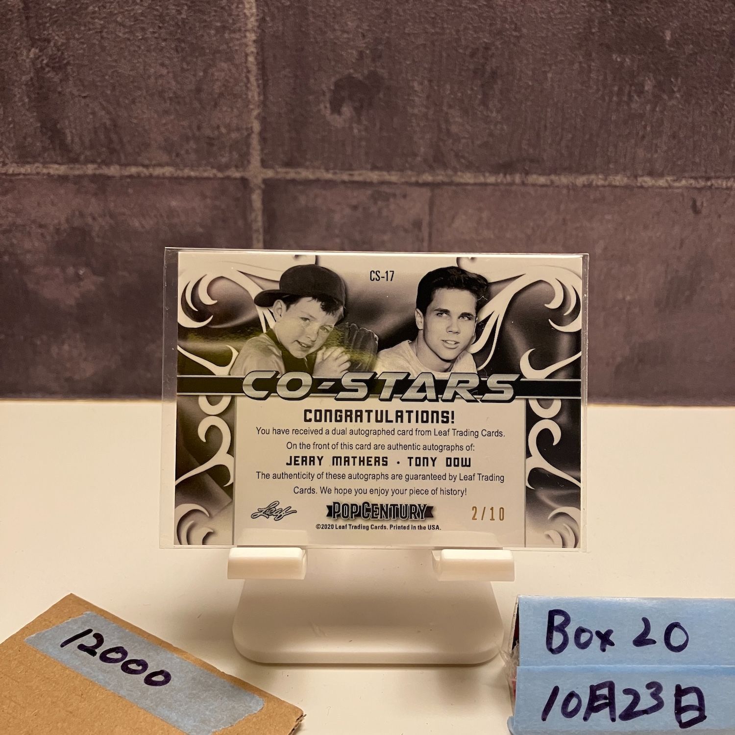 2020 Leaf Pop Century Jerry Mathers Tony Dow 2 10 直筆サインカード Dual Cracked Ice カード