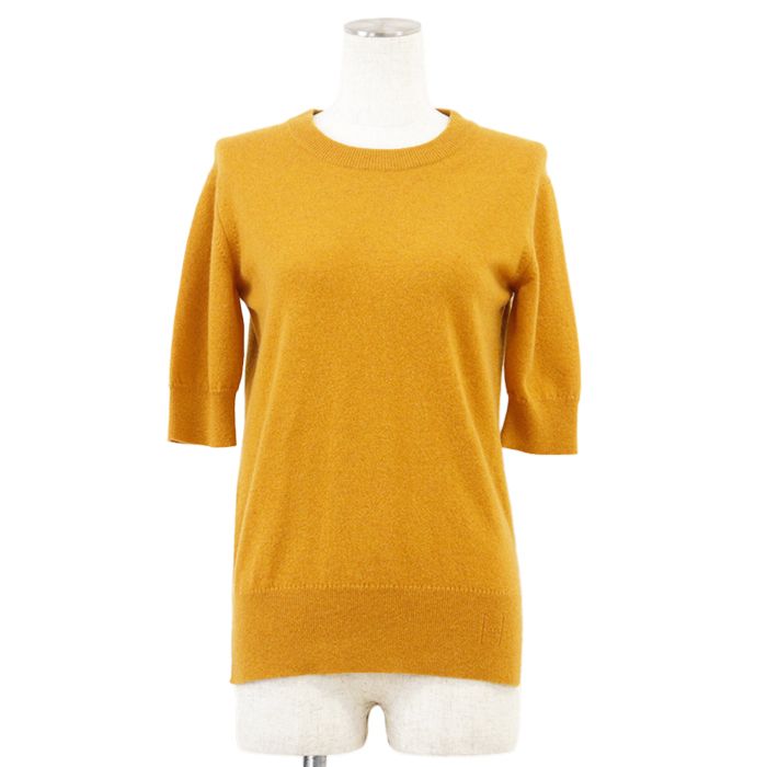 極美品★HERMES★レア★カシミヤ100★刺繍★ボリューム袖★ロゴ★ニット Hermes Sweater Ex Libris White Cashmere and Silk 34 | Mightychic