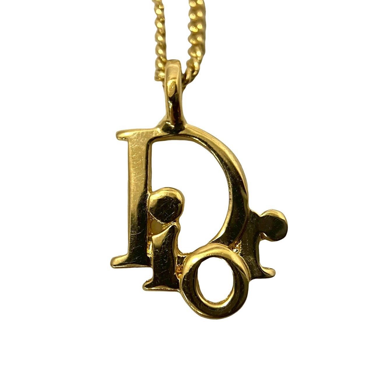 Dior】ロゴ ネックレス ゴールド/金カラー ヴィンテージ ペンダント