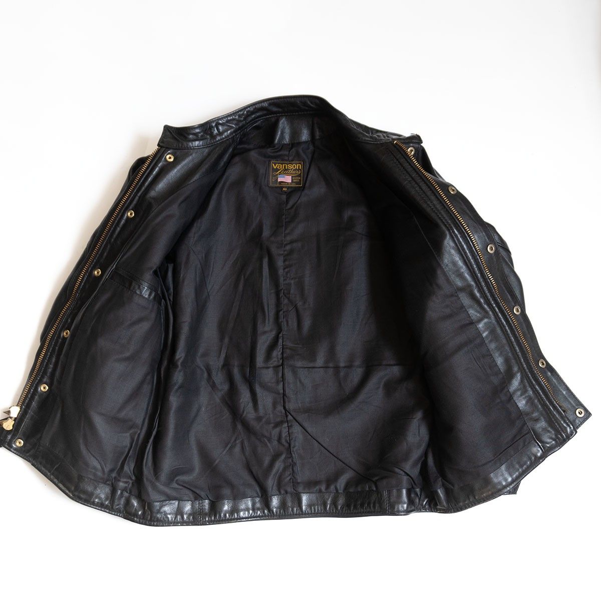 美品】 VANSON 【MODEL TT レザー モーターサイクルジャケット】40