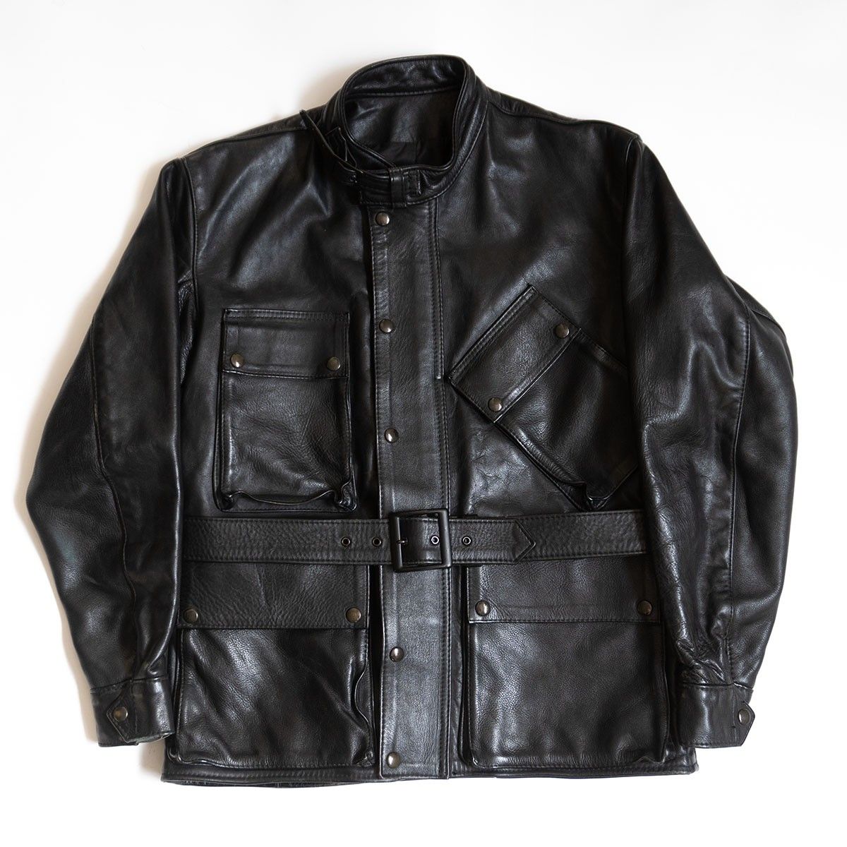 VANSON モーターサイクルジャケット ブラック 美品】 VANSON 【MODEL TT レザー モーターサイクルジャケット】40