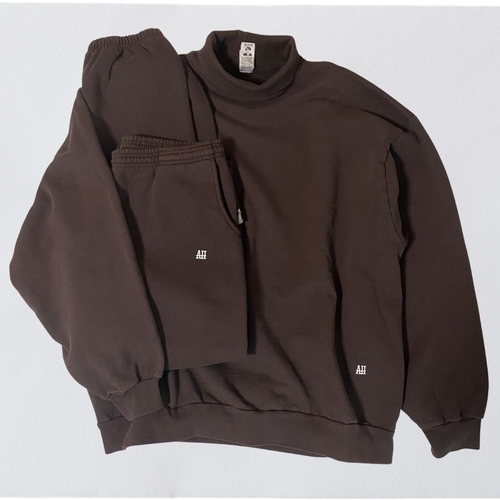 SSZ x AH xロスアパ　スウェットセットアップ　ブラウン 希少 SSZ × AH.H × ロサンゼルスアパレル 14oz セットアップ ブラウン