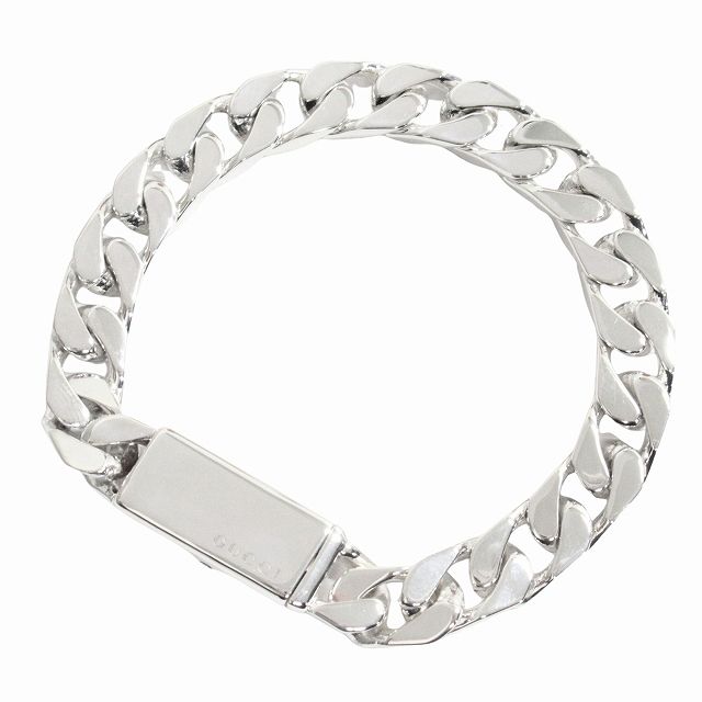 グッチ Gロゴ SV925 チェーン ブレスレット 17 新品仕上げ済 新同 極美品 グッチ GUCCI ロゴ プレート ブレスレット