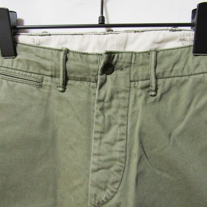 RRL ダブルアールエル ワークチノ USA製 タック ワイドストレート カーキ RRL ダブルアールエル ワークチノ USA製 タック ワイドストレート