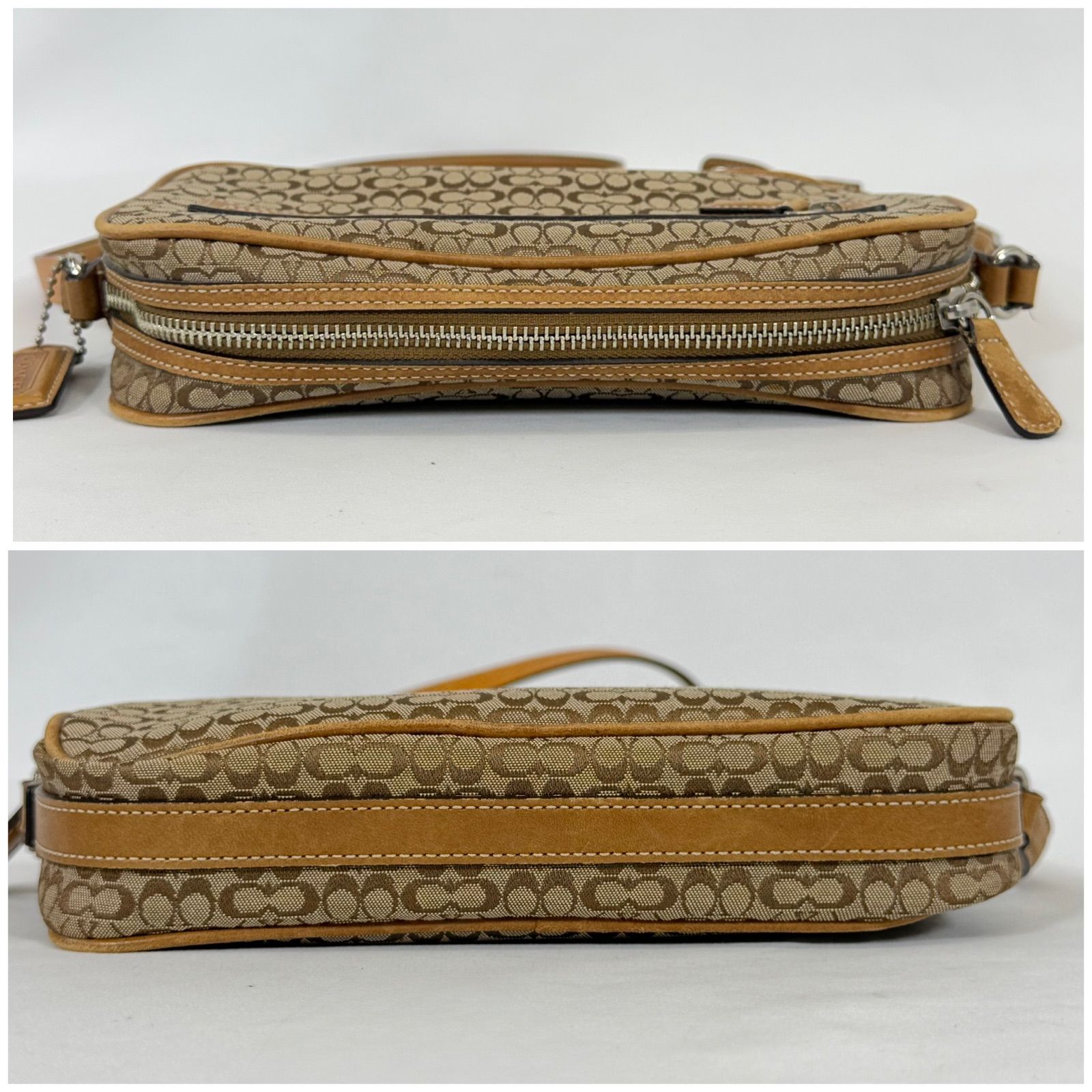 美品】COACH コーチ ミニシグネチャー キャンバス ポシェット 