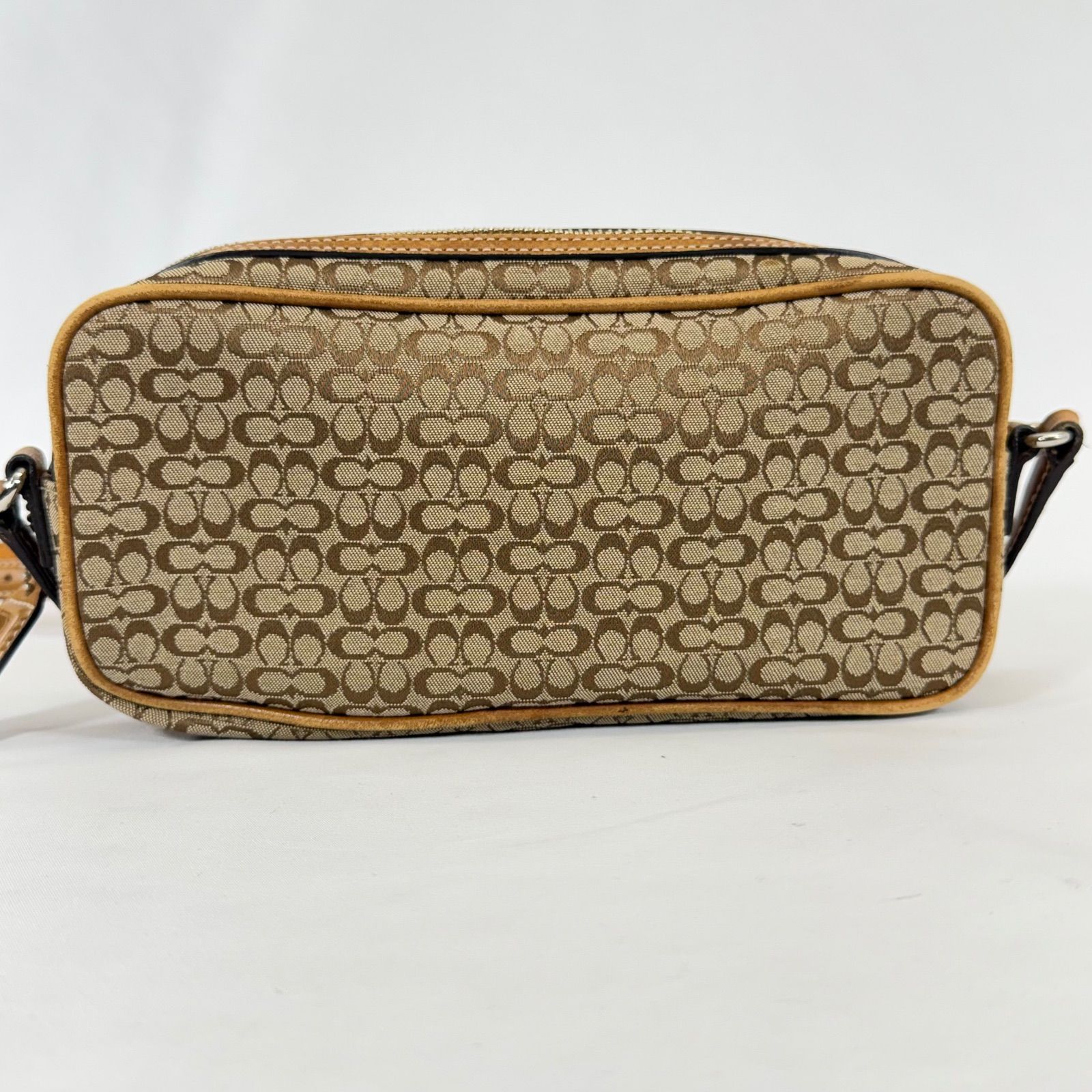 美品】COACH コーチ ミニシグネチャー キャンバス ポシェット 