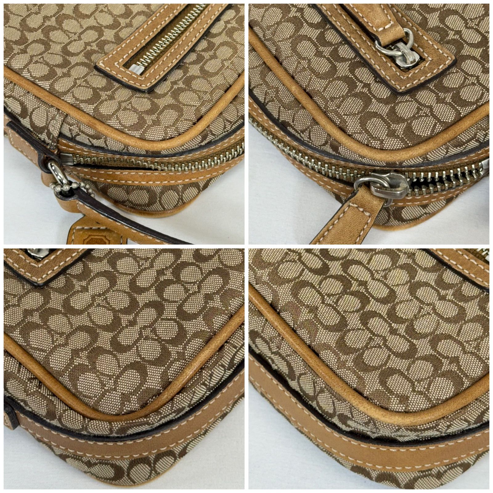 美品】COACH コーチ ミニシグネチャー キャンバス ポシェット 