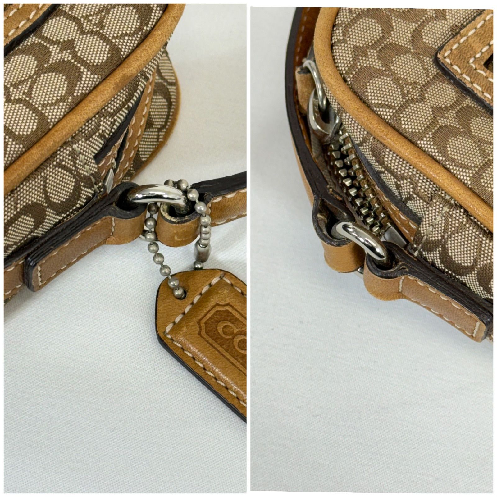 美品】COACH コーチ ミニシグネチャー キャンバス ポシェット 