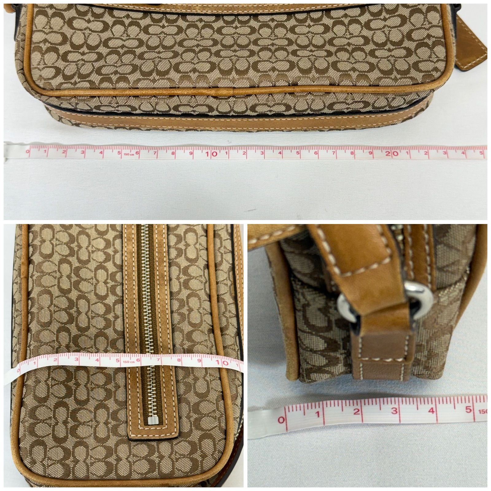 美品】COACH コーチ ミニシグネチャー キャンバス ポシェット 