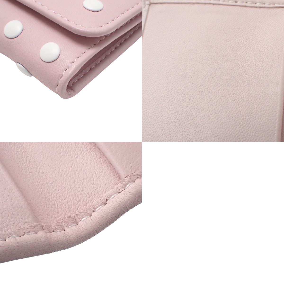 Miu Miu(ミュウミュウ) ドット 6連キーケース レザー ピンク ホワイト