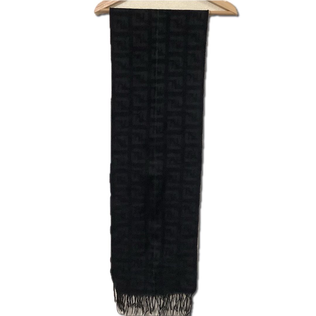 FENDI フェンディ ロゴ カシミヤ混ウールマフラー ウールマフラー