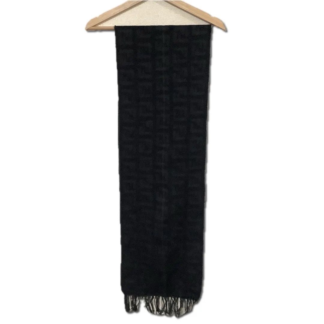 FENDI フェンディ ロゴ カシミヤ混ウールマフラー ウールマフラー