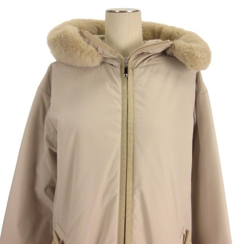 エムズグレイシー M'S GRACY 中綿コート ロング フーディ フェイク