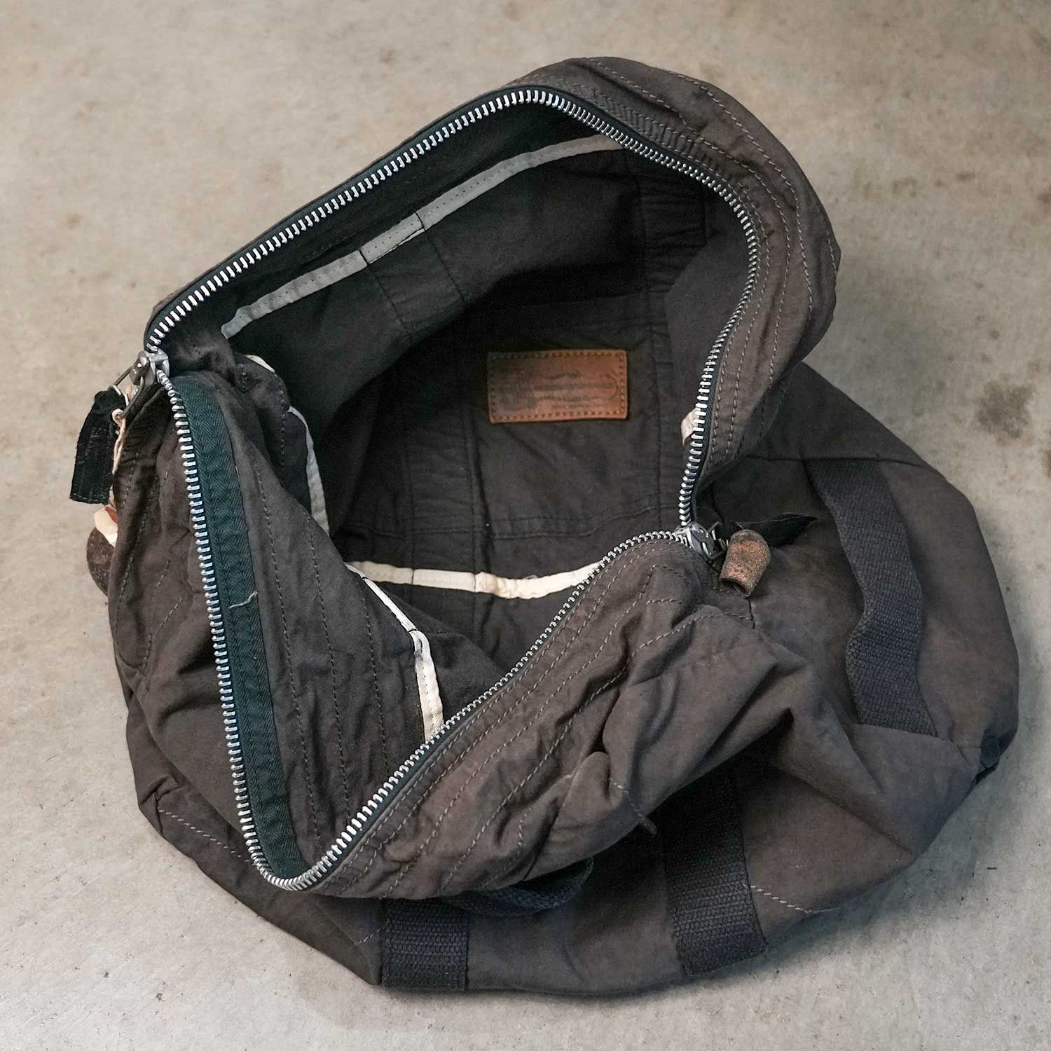 FRENCH MILITARY BLACK DYED DUFFEL BAG 50sフランス軍テント × US