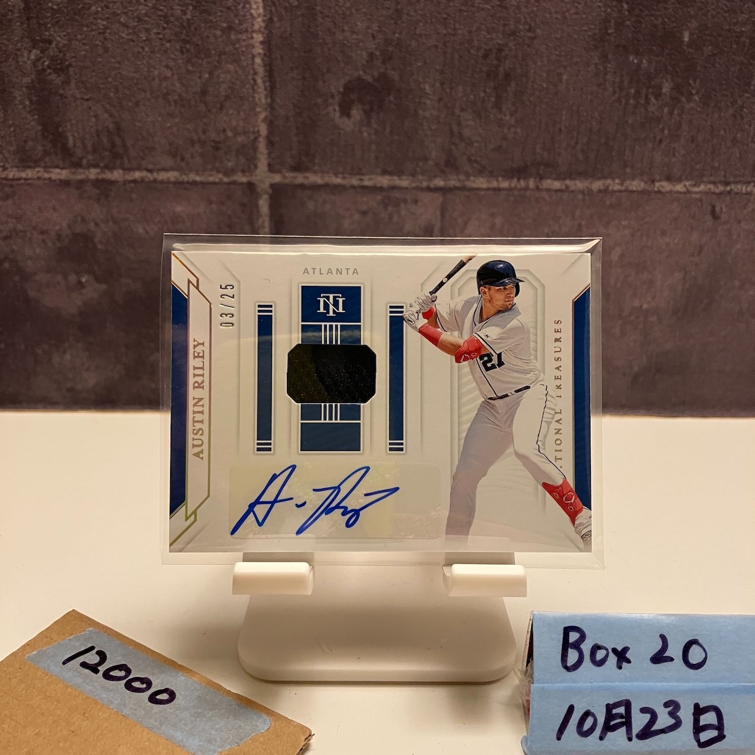 2019 Panini National Treasures Austin Riley 03/25 直筆サインカード 