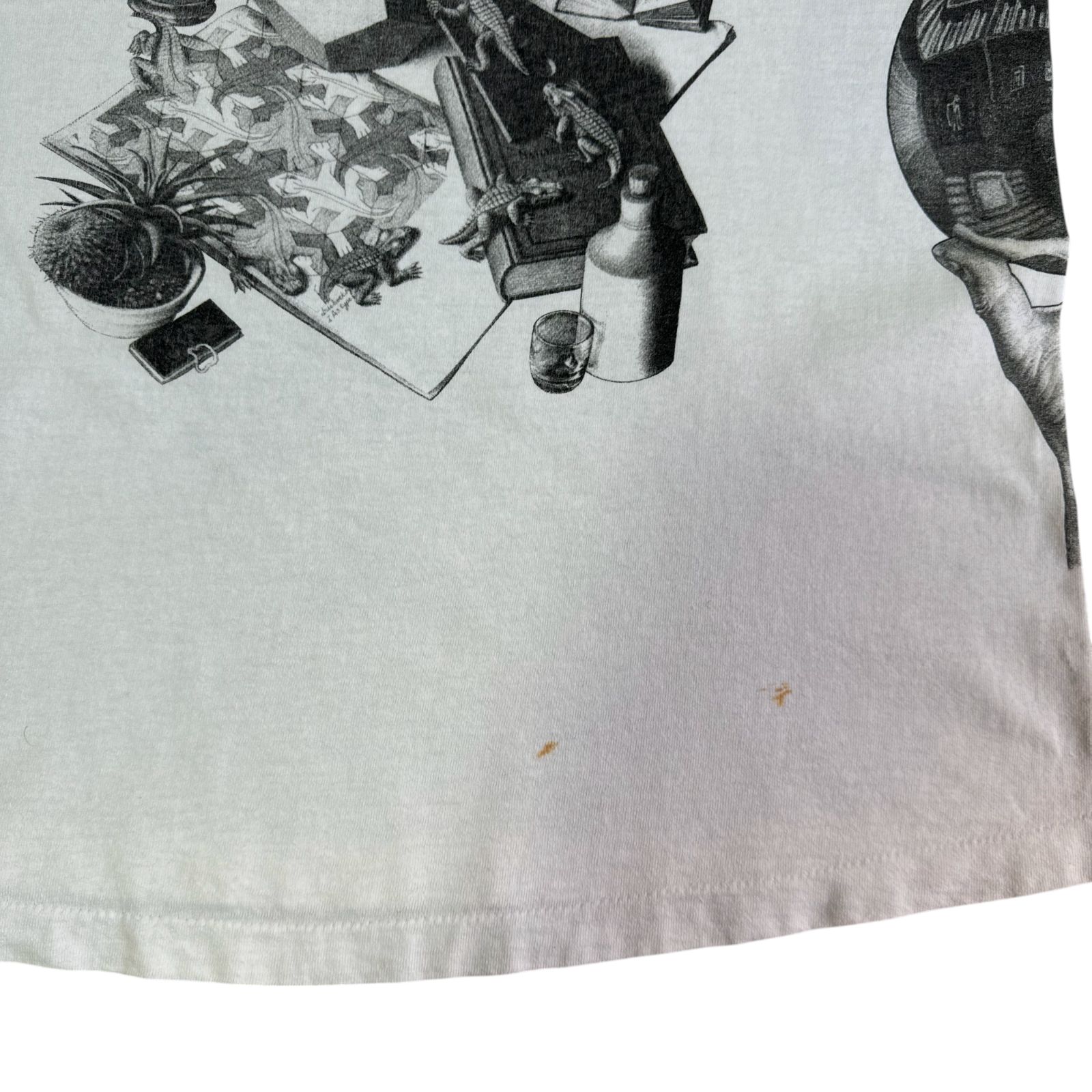 90s M.C Escher アート マルチプリント Tシャツ Lサイズ マウリッツ 