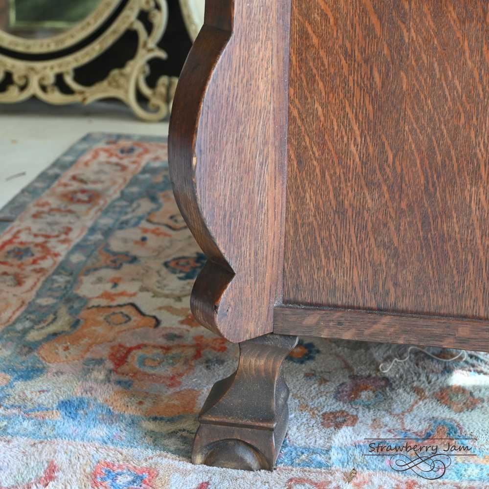 IFU-418 英国アンティーク オーク チェスト 3段 引き出し 収納 レンジ