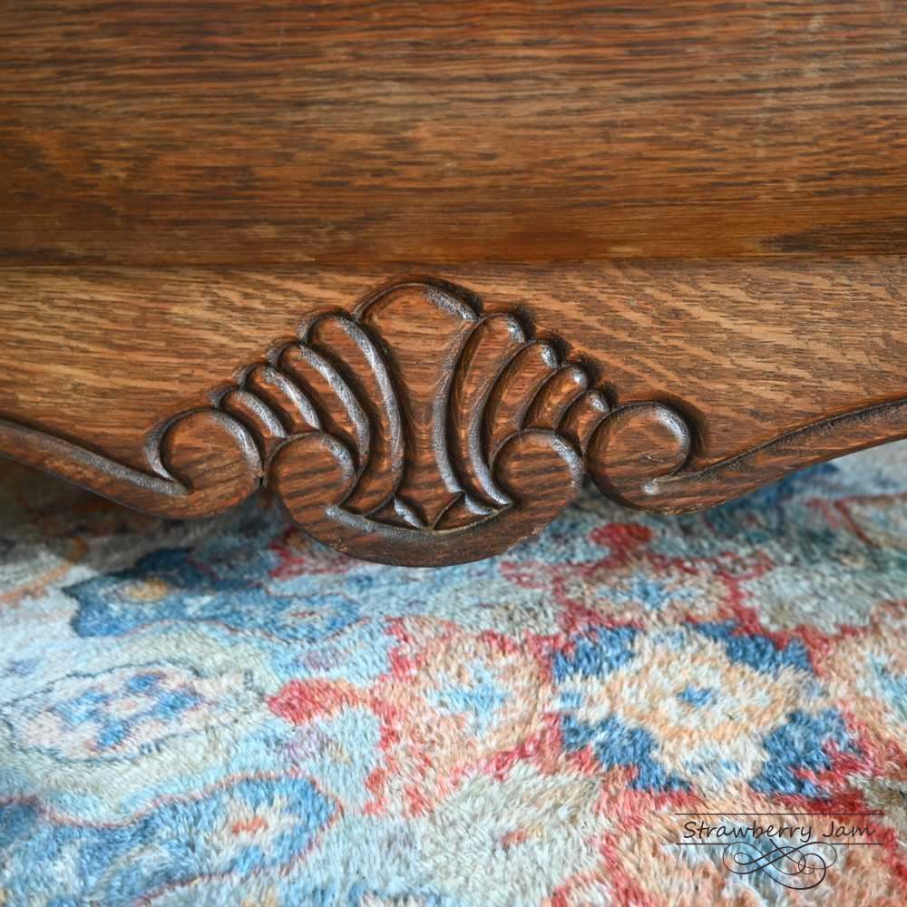 IFU-418 英国アンティーク オーク チェスト 3段 引き出し 収納 レンジ