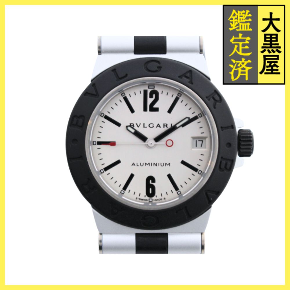 【正規品】ブルガリ アルミニウム AL32TA ダイヤ付き 中古)BVLGARI ブルガリ アルミニウム AL32TA 9Pダイヤ（商品ID