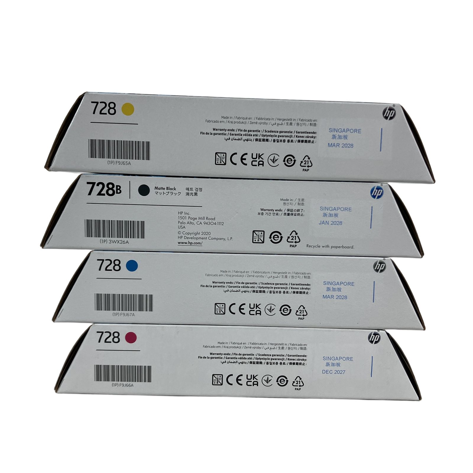 hp HP728 インクカートリッジ 純正 ブラック イエロー シアン マゼンタ