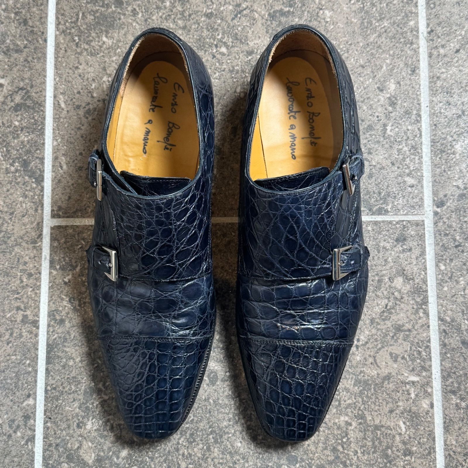 k*9様 [新品] Enzo Bonafe エンツォ ボナフェ ダブルモンク B 超希少】 Enzo Bonafe エンツォボナフェ【ダブルモンク】8.5 - メルカリ