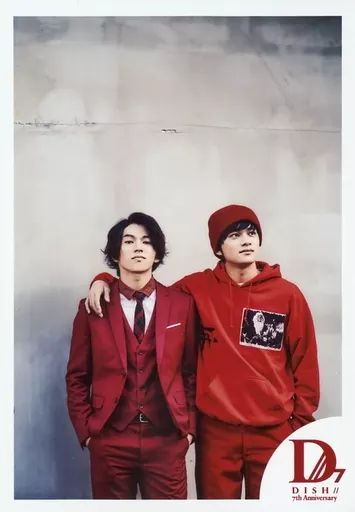 中古】生写真(男性) DISH///北村匠海・矢部昌暉/膝上・衣装赤・白