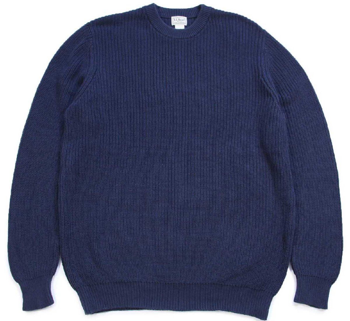 L.L.Bean 無地 ローゲージ コットンニット セーター 紺 XL-T 