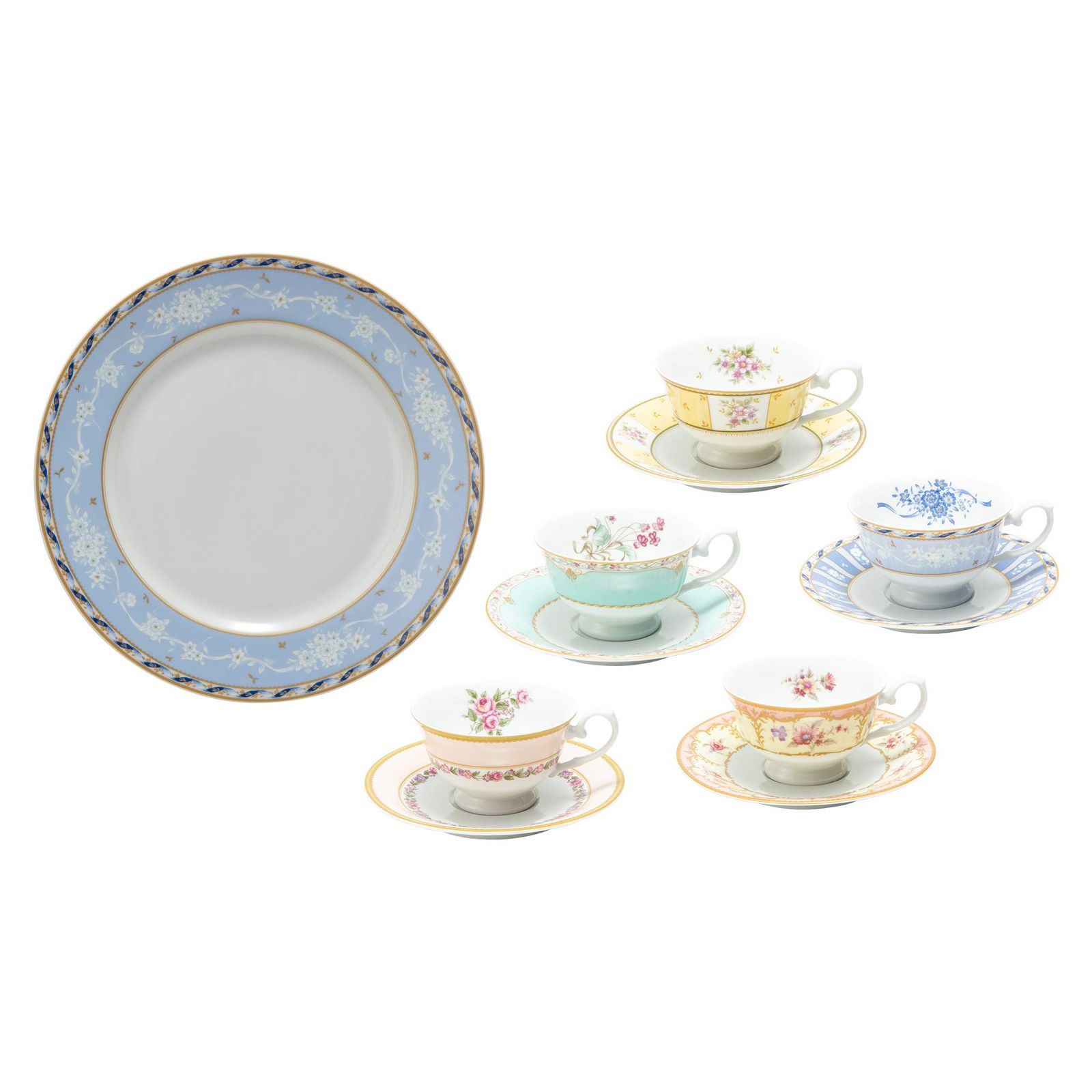 新品 NARUMI(ナルミ) 食器セット フローラルブティック 花柄 5柄セット