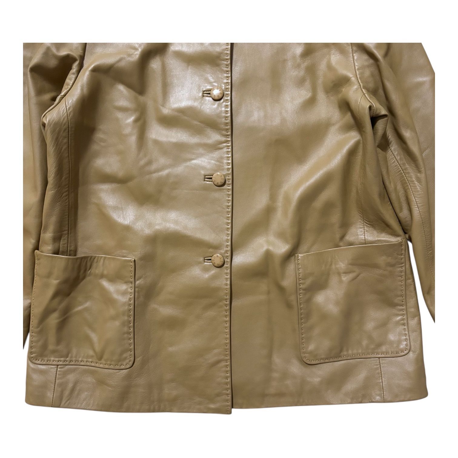 vintage ✨BALMAIN PARIS ラムレザージャケット BALMAIN PARIS バルマン ラムレザー ジャケット 本革 羊革 キャメル