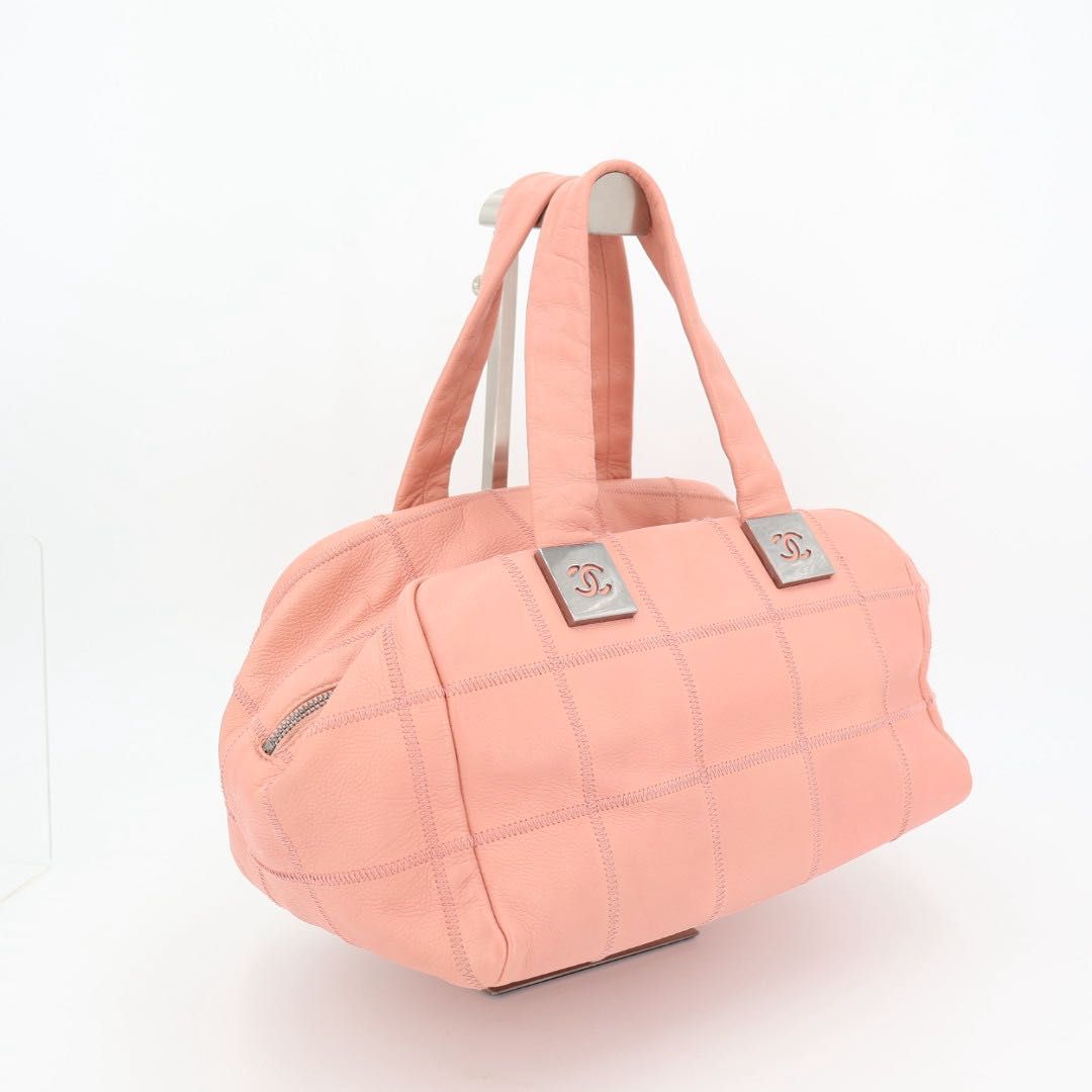 シャネル CHANEL トートバッグ チョコバーハン ドバッグ キャビアスキン 美品】シャネル チョコバー キャビアスキン トートバッグ 黒 ブラック