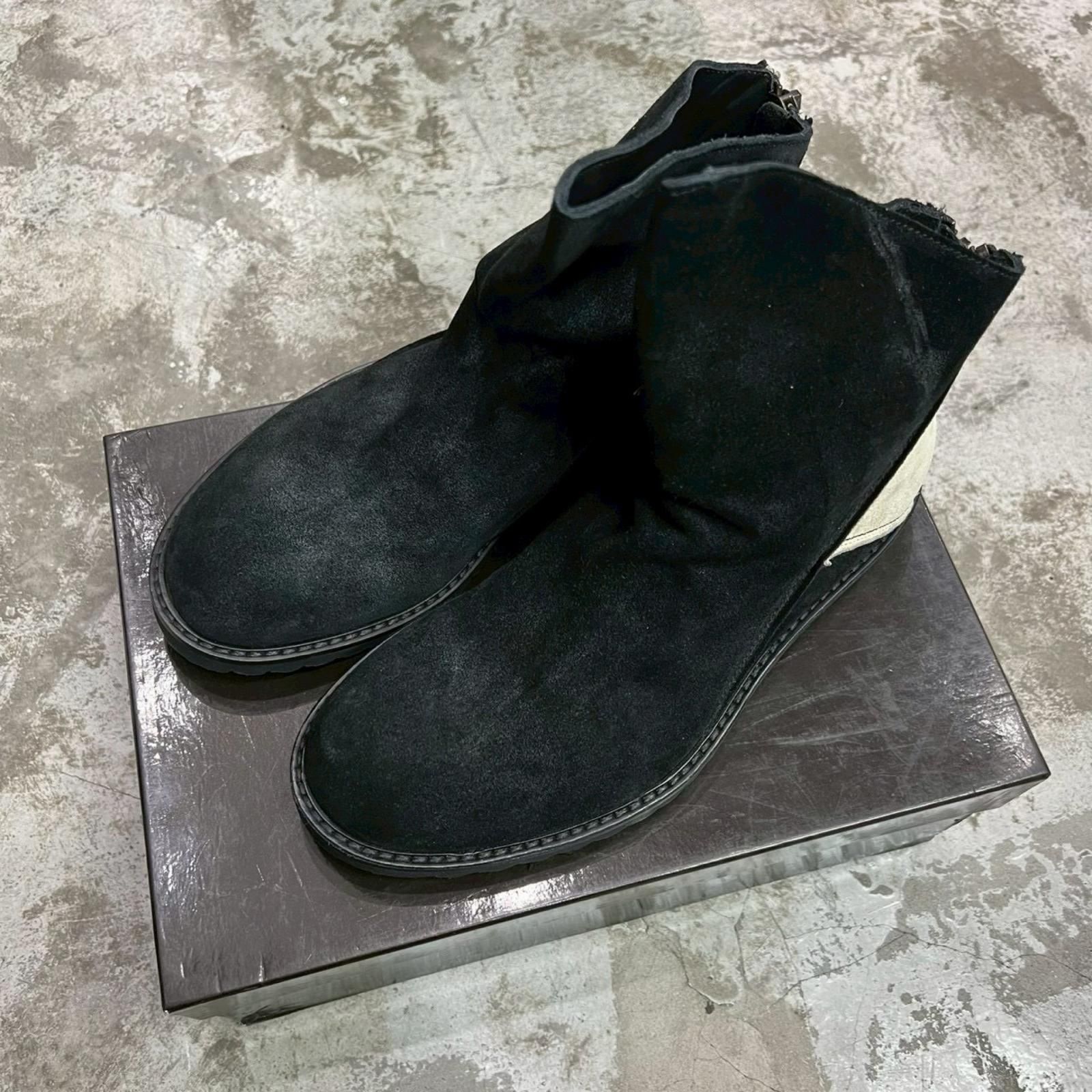 Alessio Zinato バックジップ スエード レザー ブーツ アレッシオジ