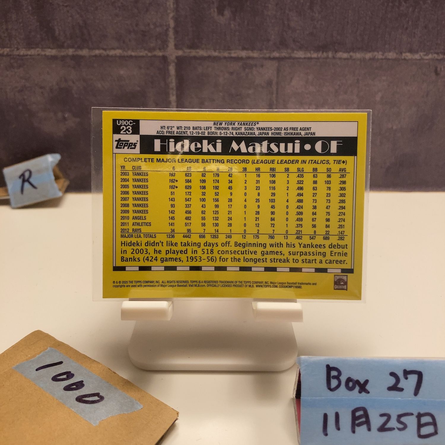 2024 Topps 松井秀喜 Hideki Matsui ニューヨークヤンキース 35th