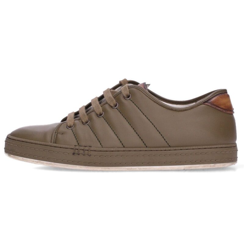 美品 Berluti ローカット レースアップ レザースニーカー 7.5 良品 