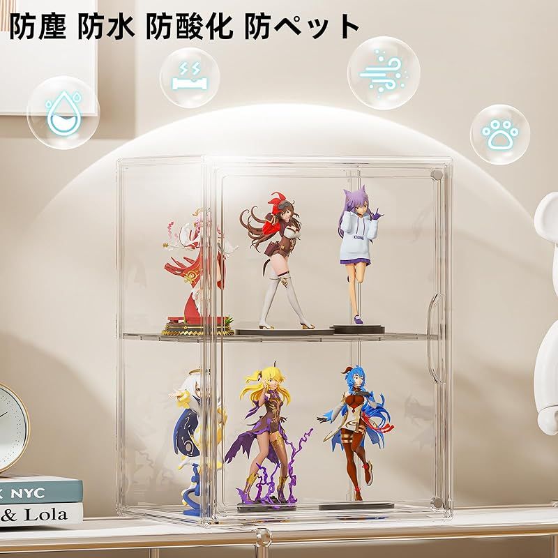 JOYZAN 透明 コレクションケース 組み立てタイプ アクリル 幅29×奥25