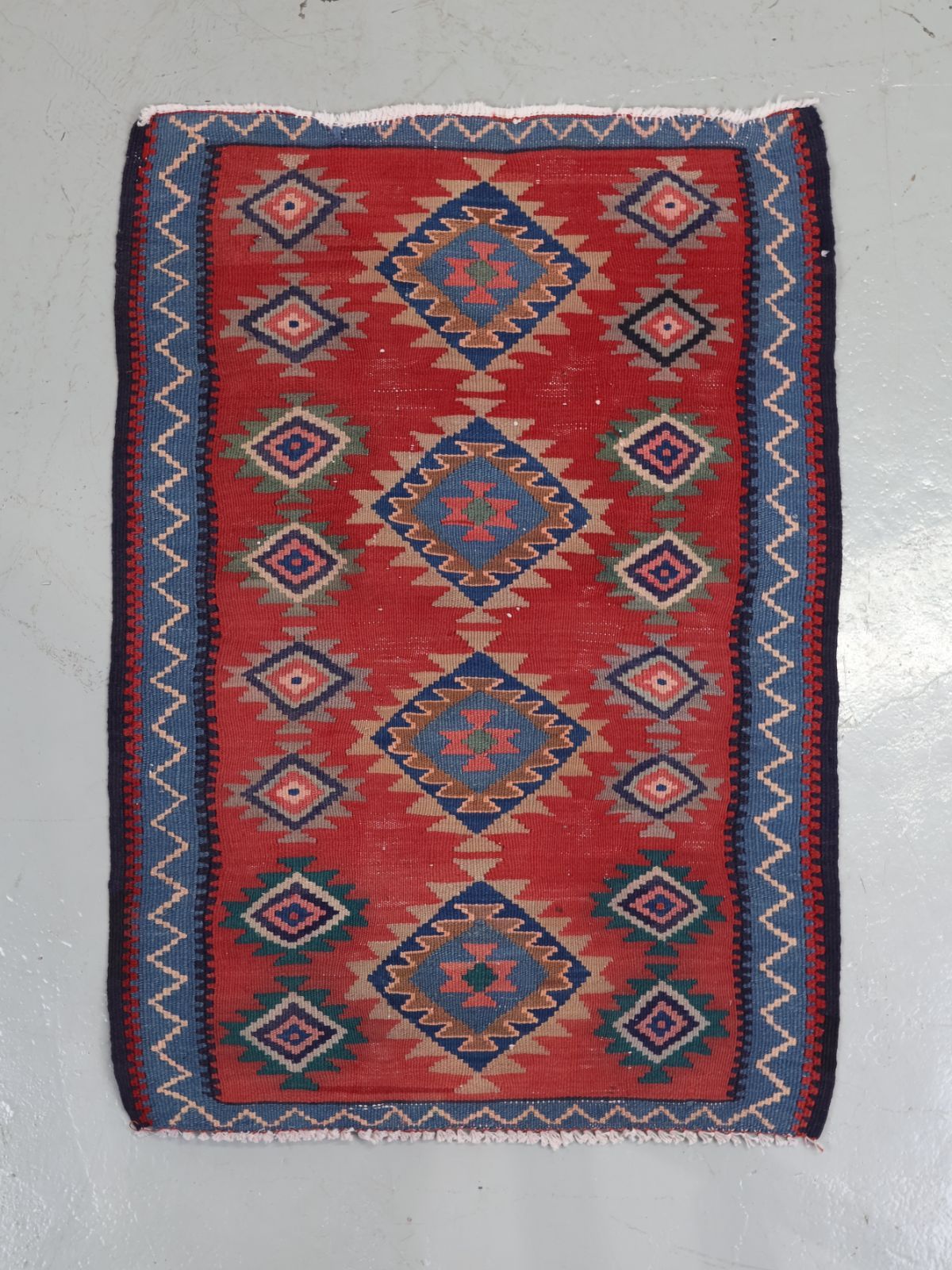 ヴィンテージ トルコ ハンドメイド ラグ キリム [990 x 700] - メルカリ