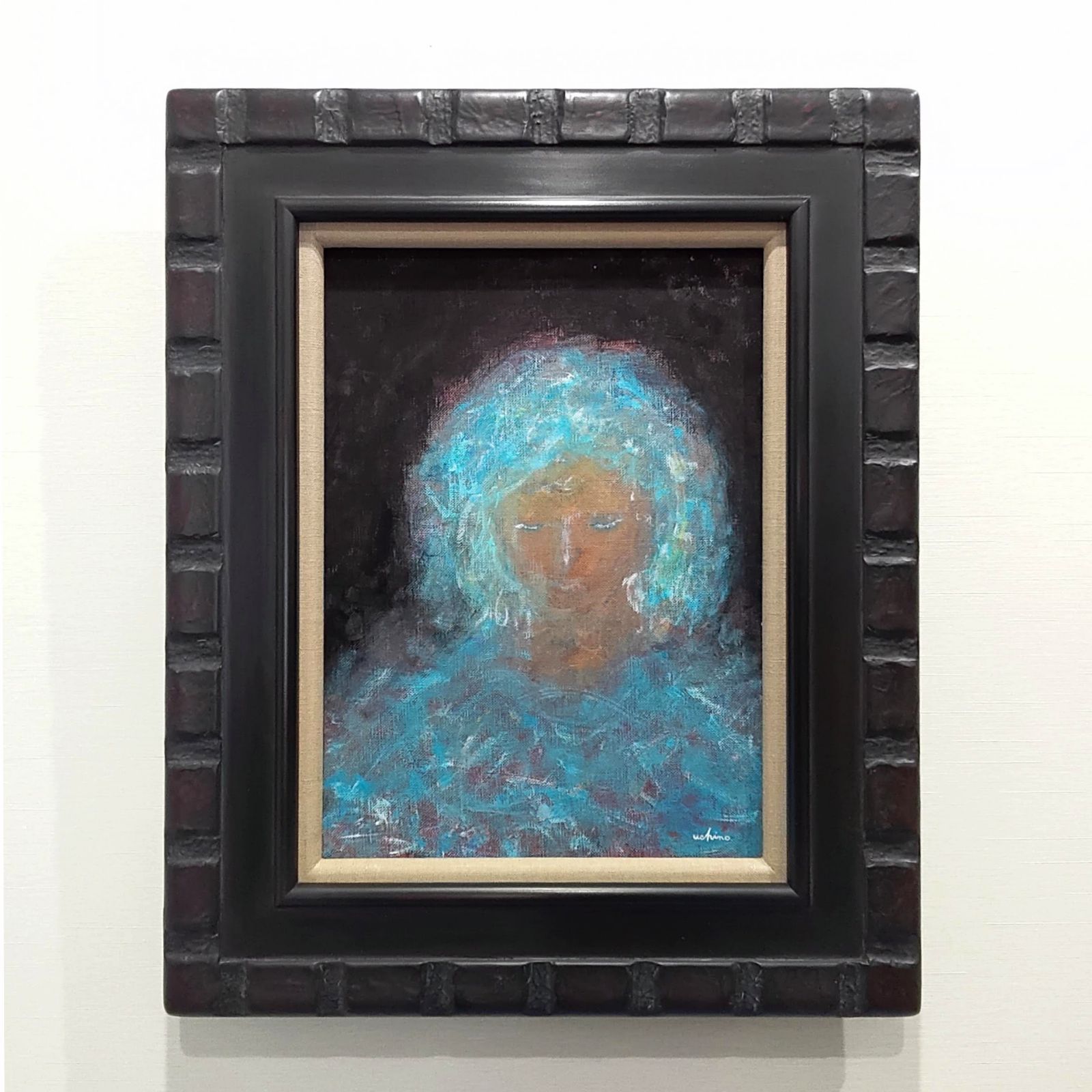 内野隆文　肖像　人物画　絵画　現代美術　アート　アンティークペーパー　額縁 内野隆文 星々のねむり 絵画 肖像 人物画 キャンバスにアクリル F4号