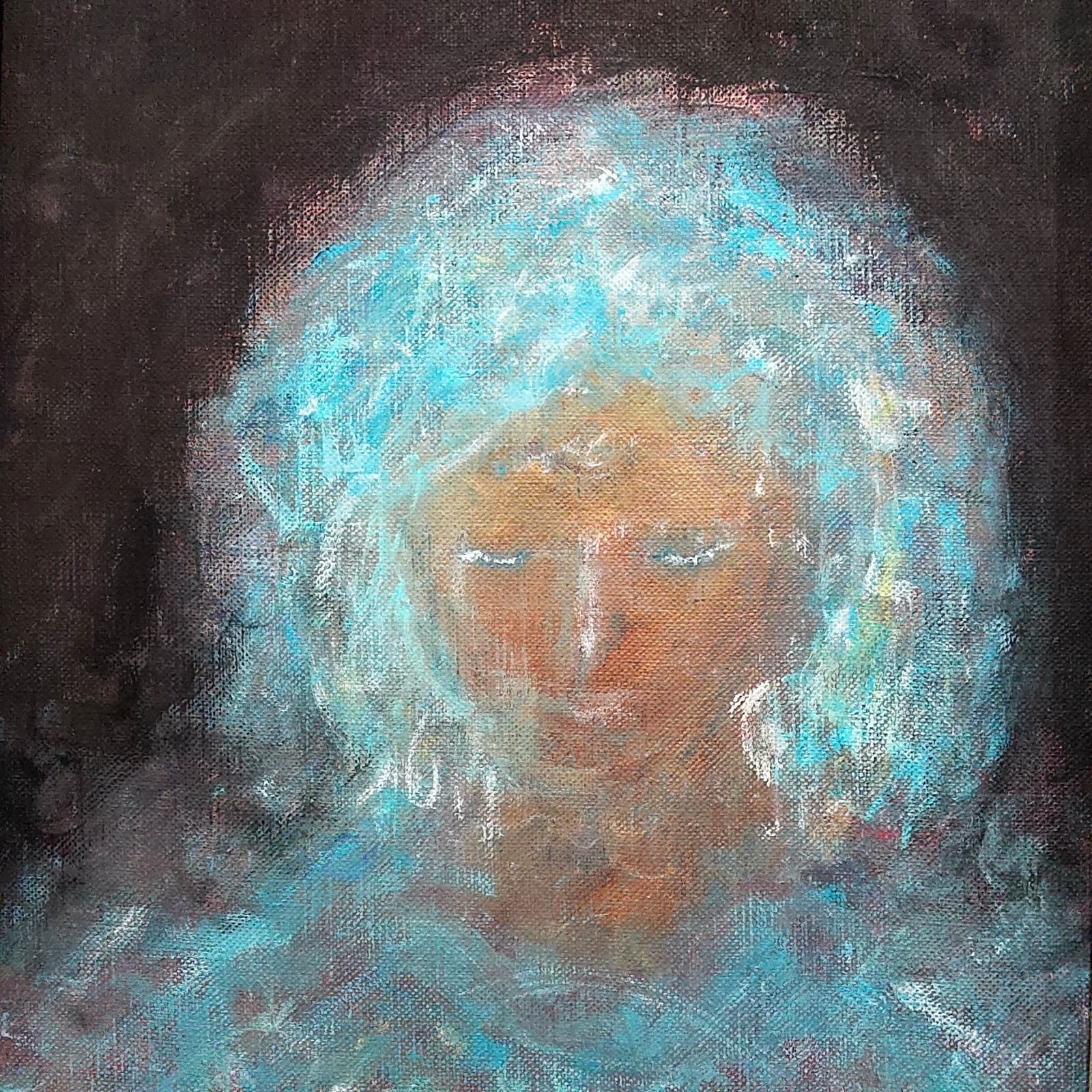 内野隆文 星々のねむり 絵画 肖像 人物画 キャンバスにアクリル F4号