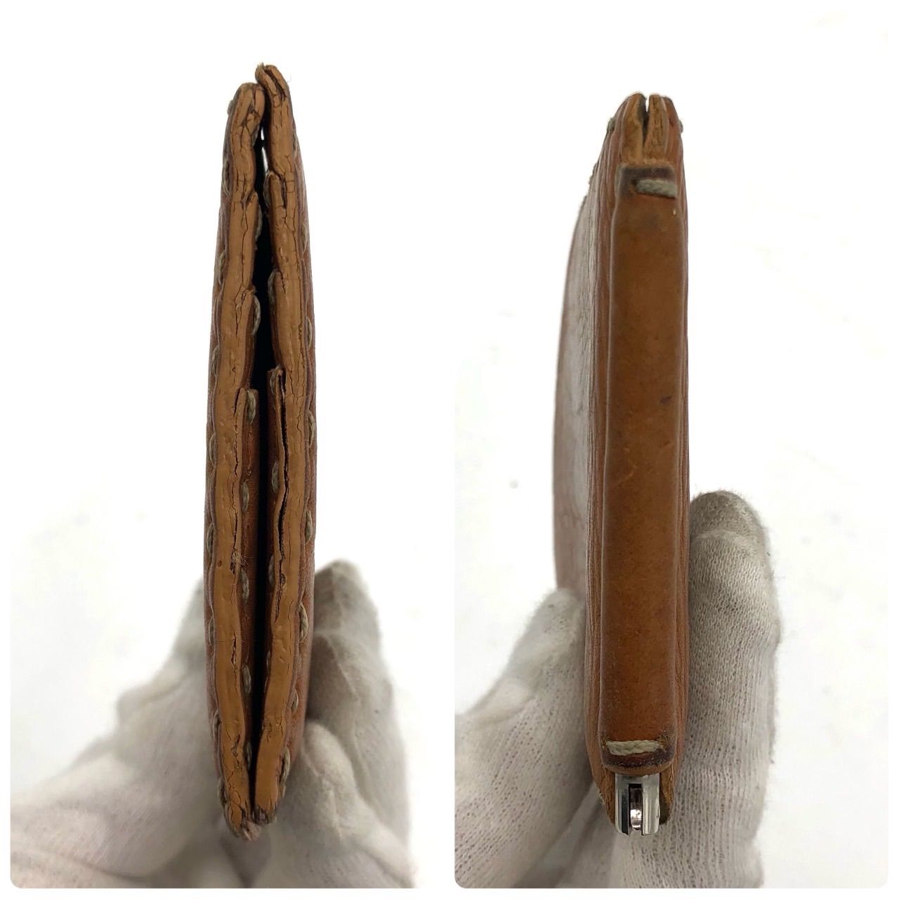 FENDI フェンディ セレリア マネークリップ 財布 レザー ブラウン 札ば